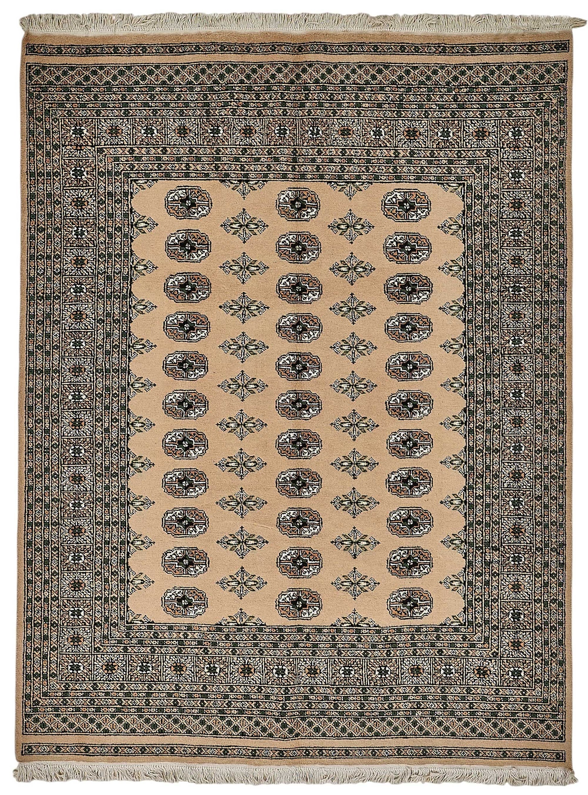 5x7 Beige Turkish Geometric Oushak Rug - 51555