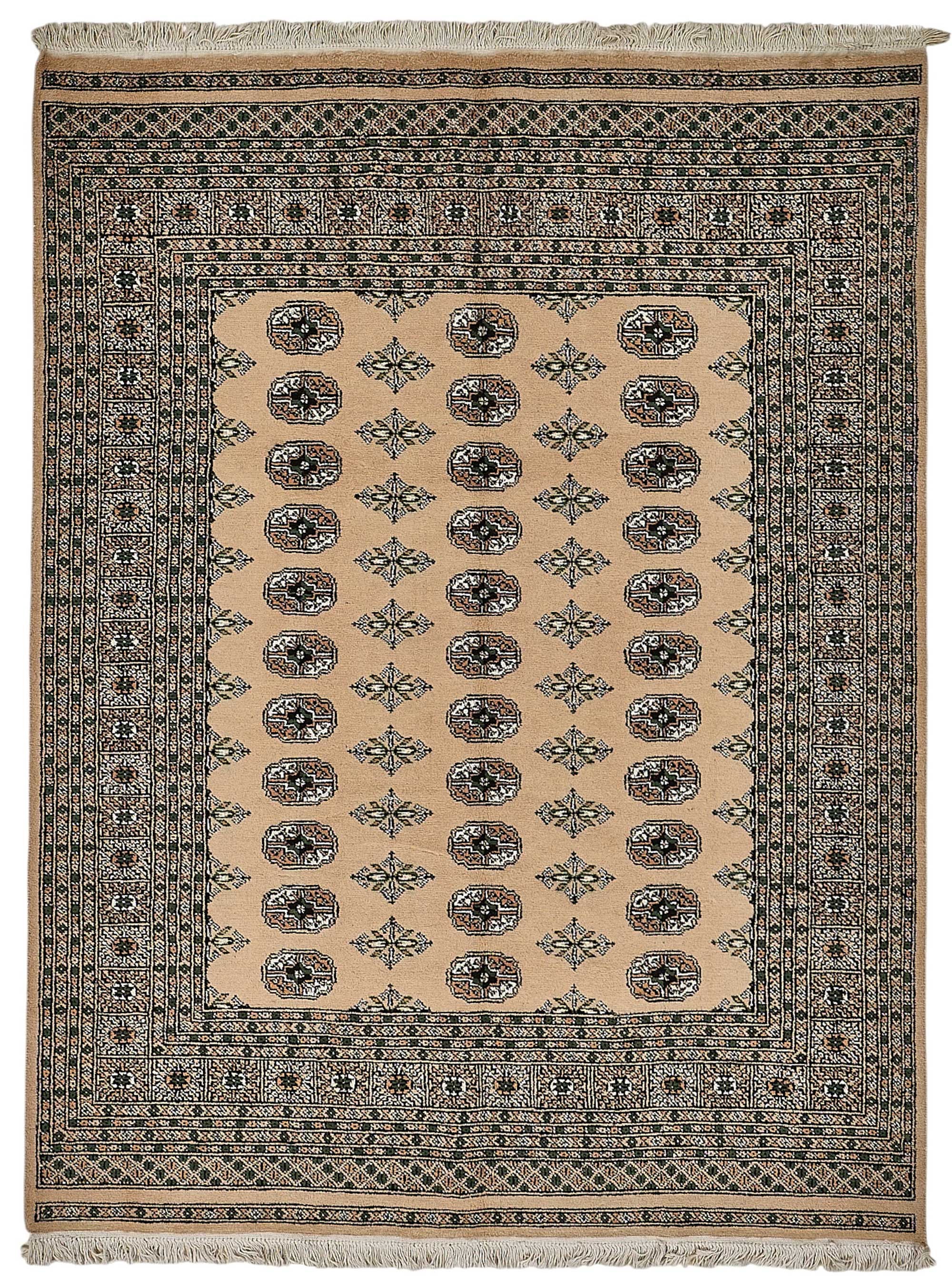 5x7 Beige Turkish Geometric Oushak Rug - 51555