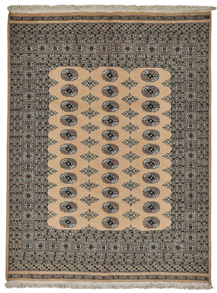 5x7 Beige Turkish Geometric Oushak Rug - 51555