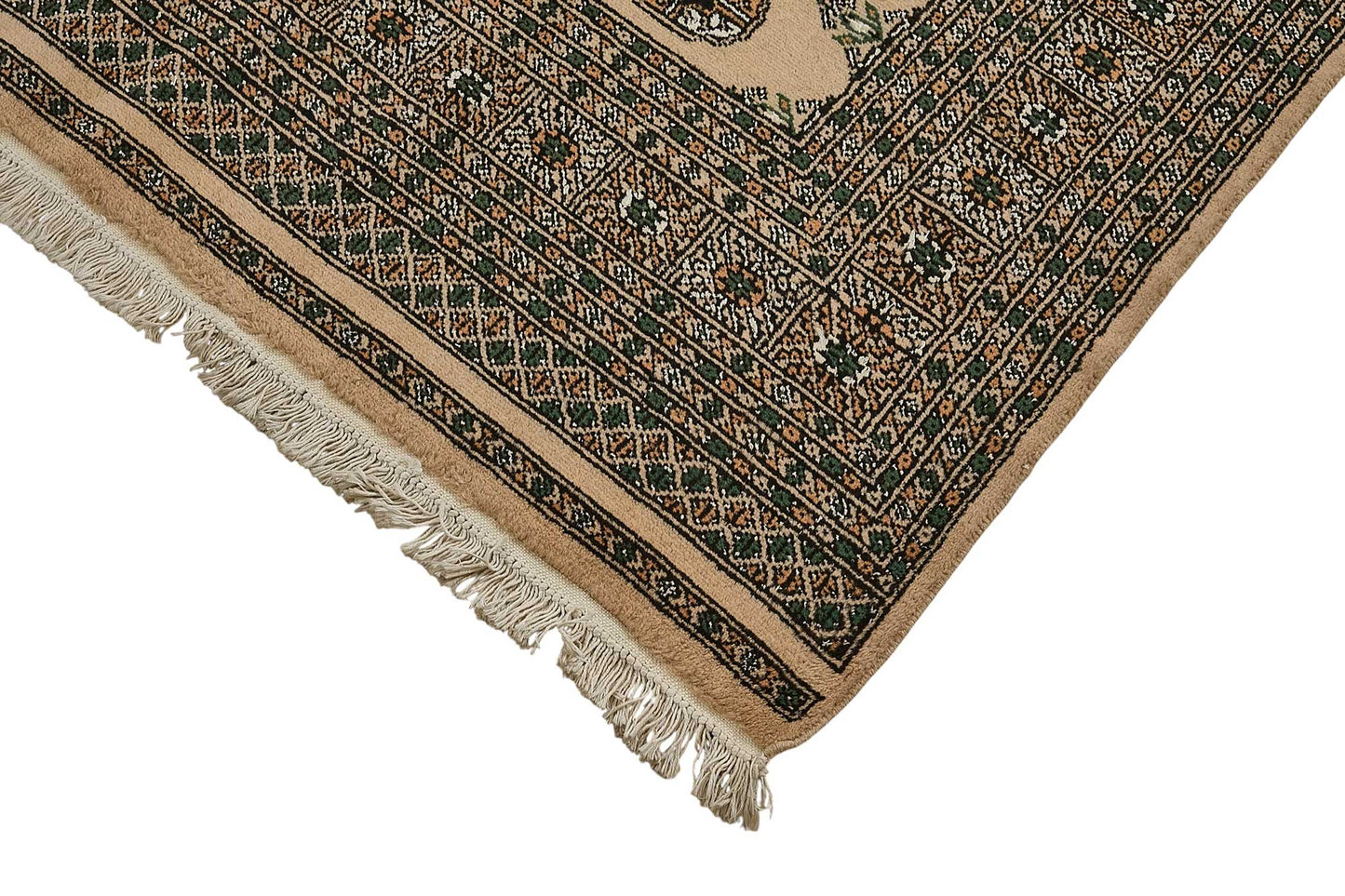5x7 Beige Turkish Geometric Oushak Rug - 51555