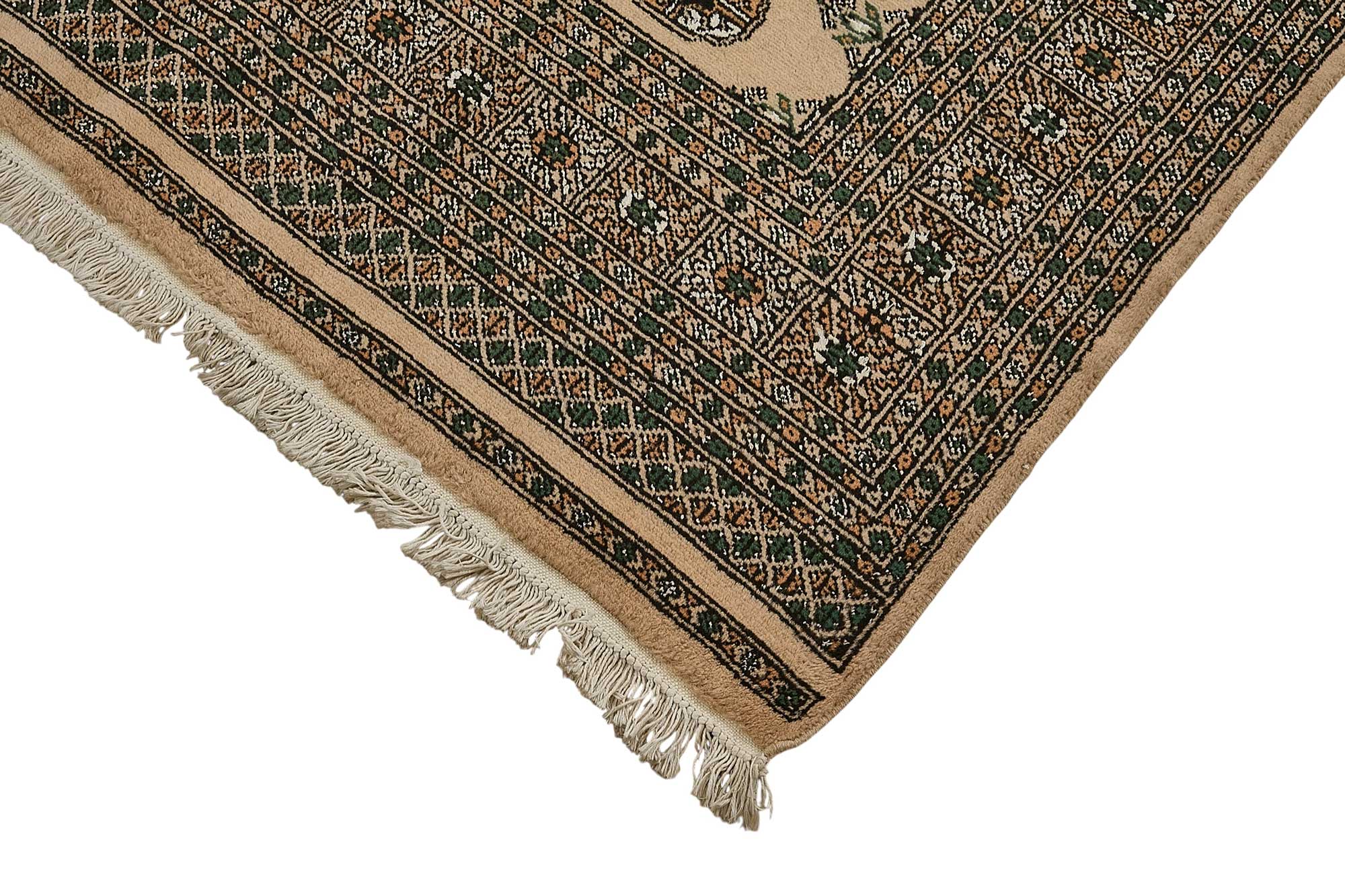 5x7 Beige Turkish Geometric Oushak Rug - 51555