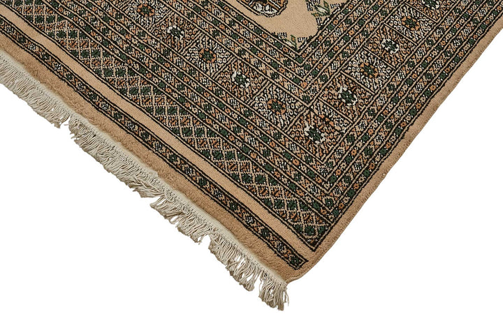5x7 Beige Turkish Geometric Oushak Rug - 51555
