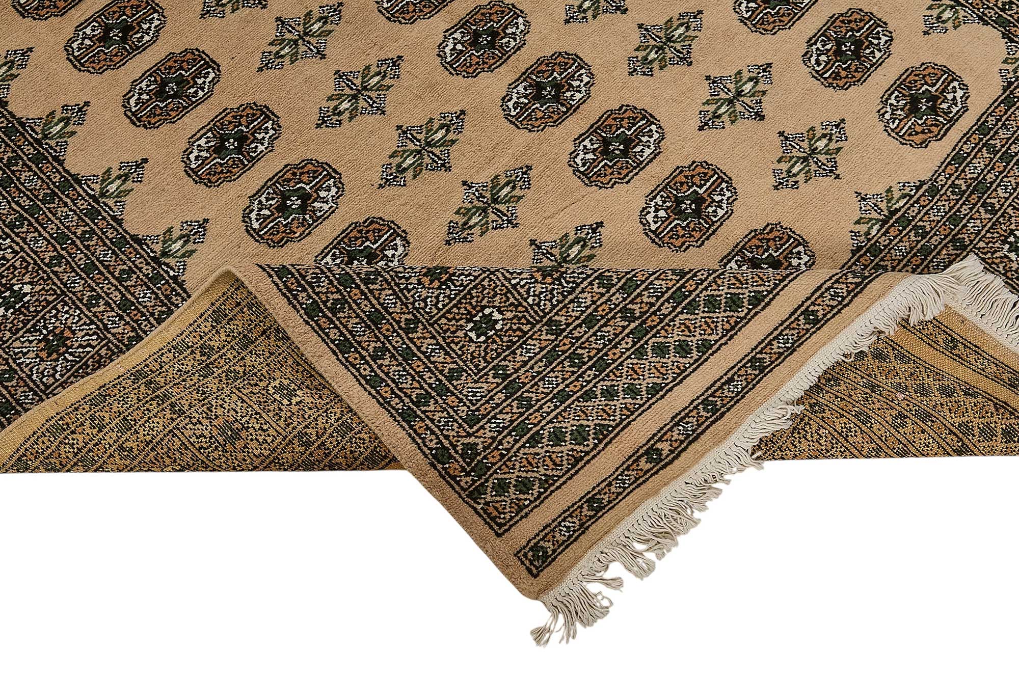 5x7 Beige Turkish Geometric Oushak Rug - 51555