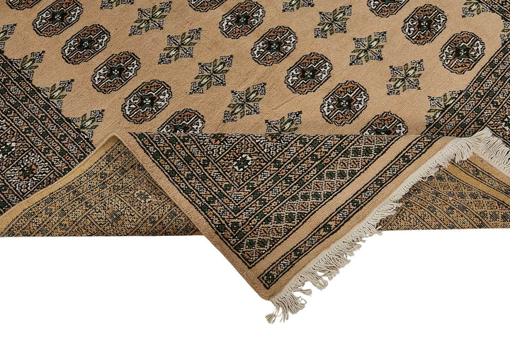 5x7 Beige Turkish Geometric Oushak Rug - 51555