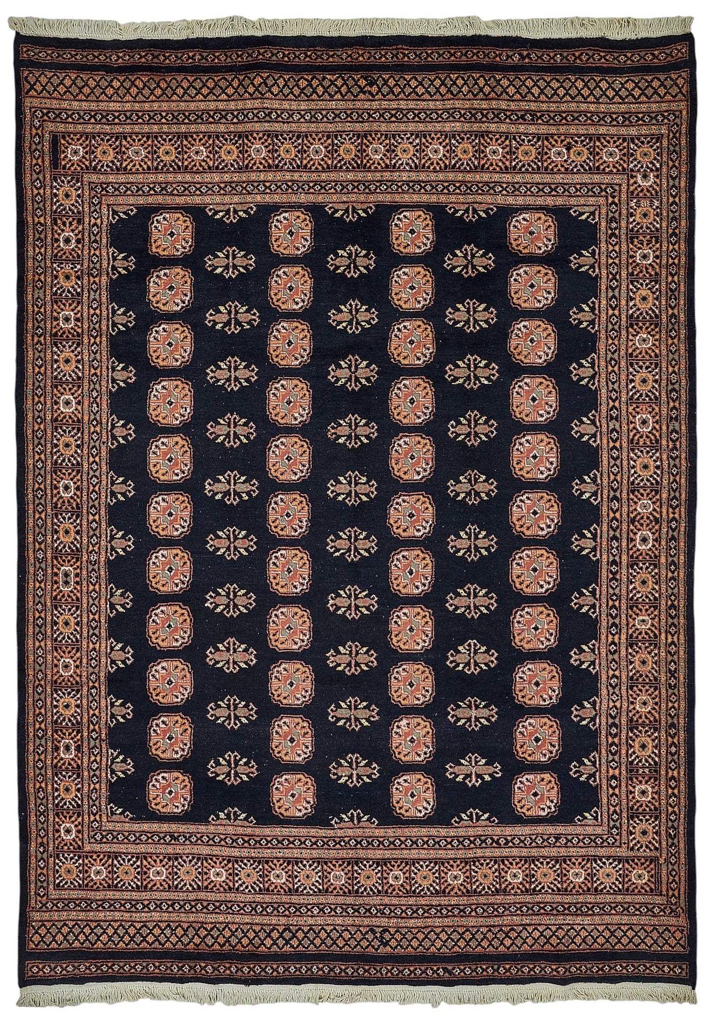 6x9 Blue Geometric Oushak Rug - 51556