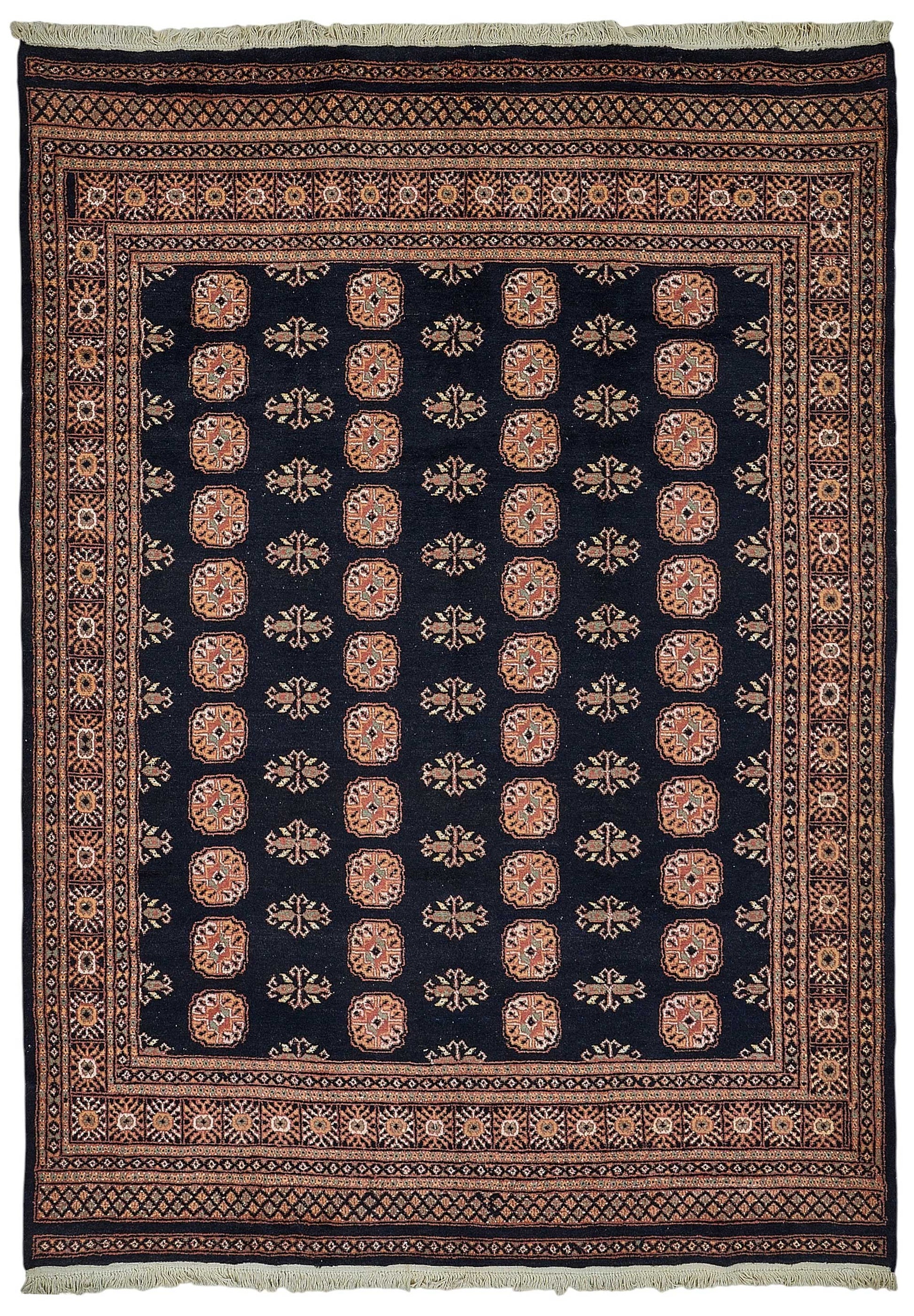 6x9 Blue Geometric Oushak Rug - 51556
