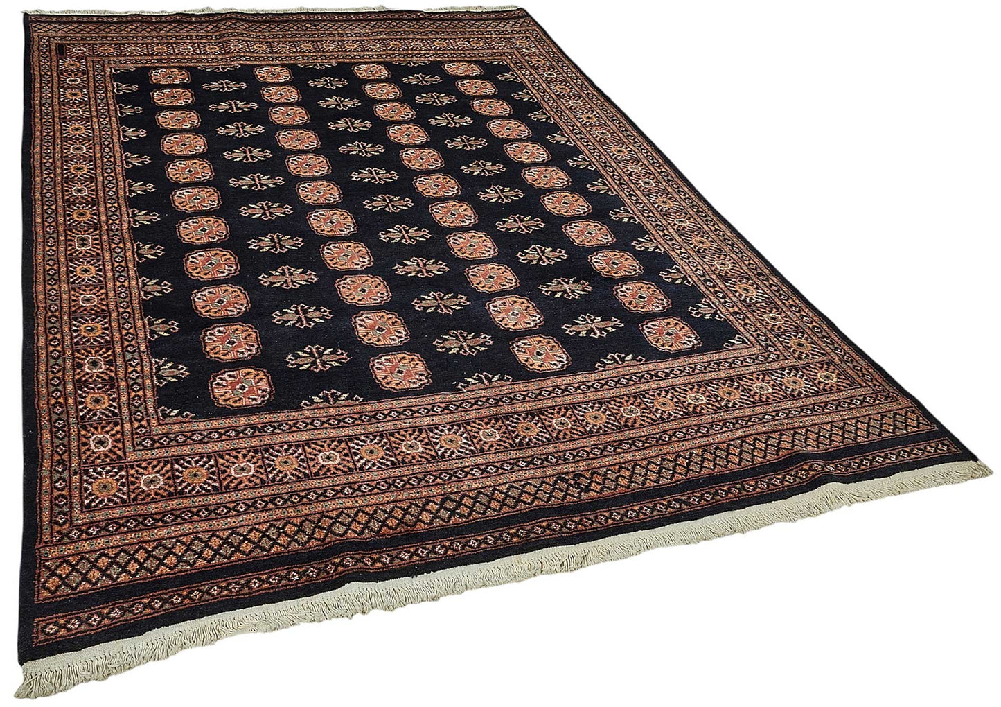6x9 Blue Geometric Oushak Rug - 51556