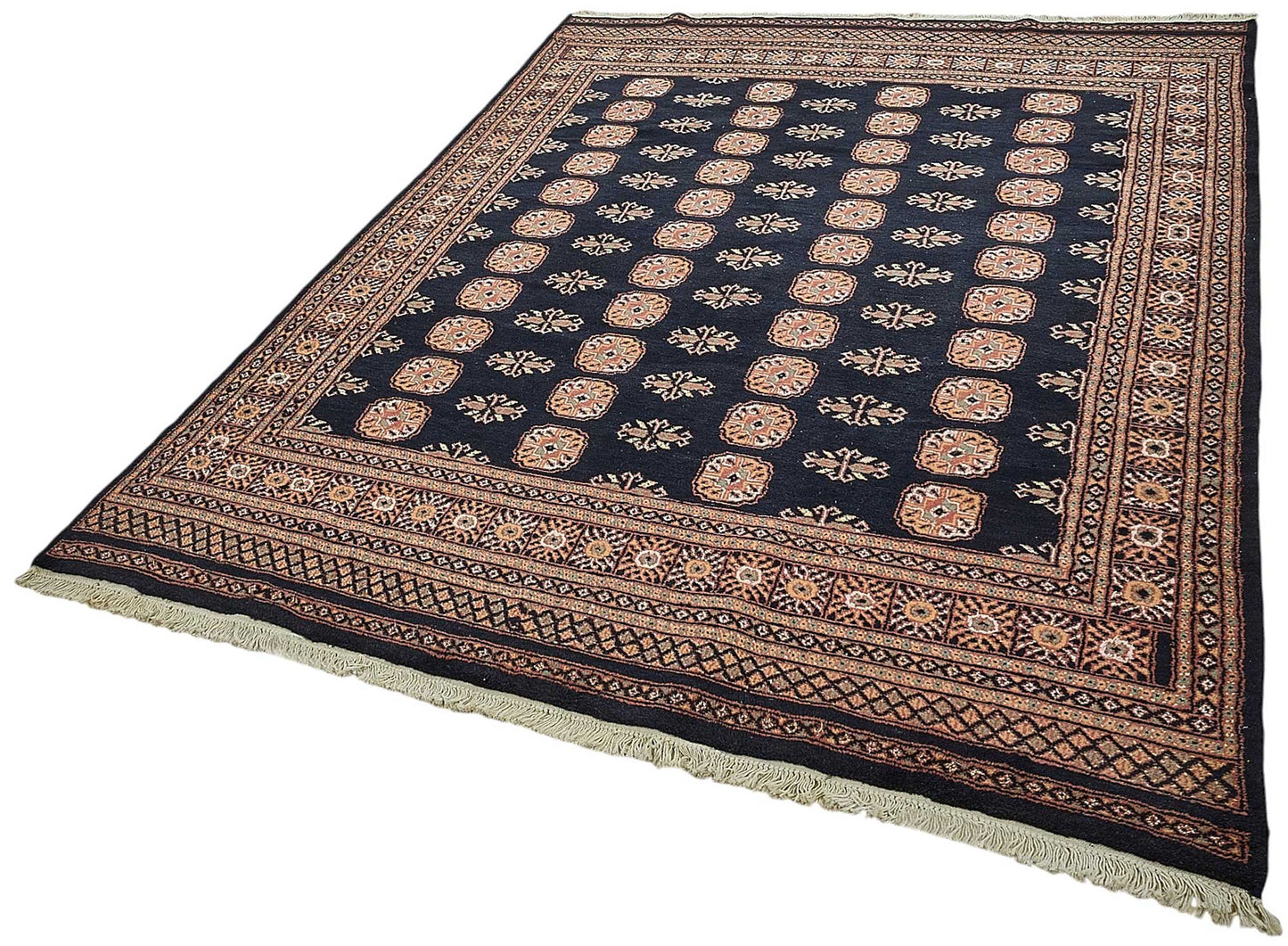 6x9 Blue Geometric Oushak Rug - 51556