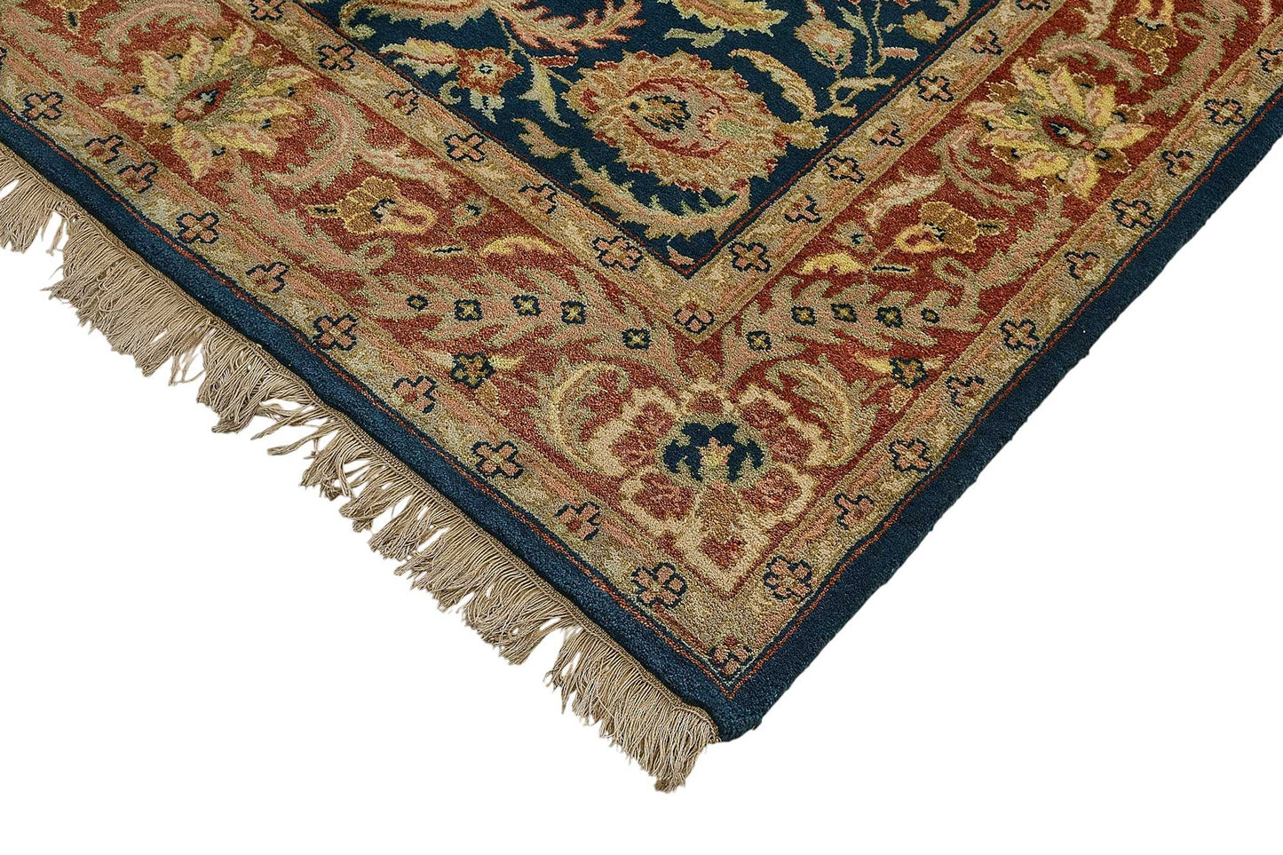 5x8 Blue Traditional Floral Oushak Rug - 51557
