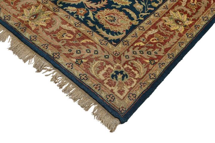 5x8 Blue Traditional Floral Oushak Rug - 51557