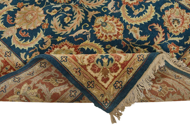 5x8 Blue Traditional Floral Oushak Rug - 51557