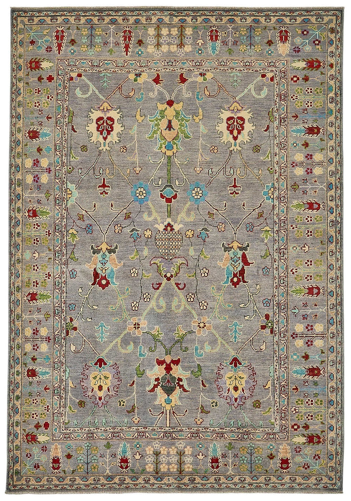 5x8 Purple Floral Oushak Rug - 51560