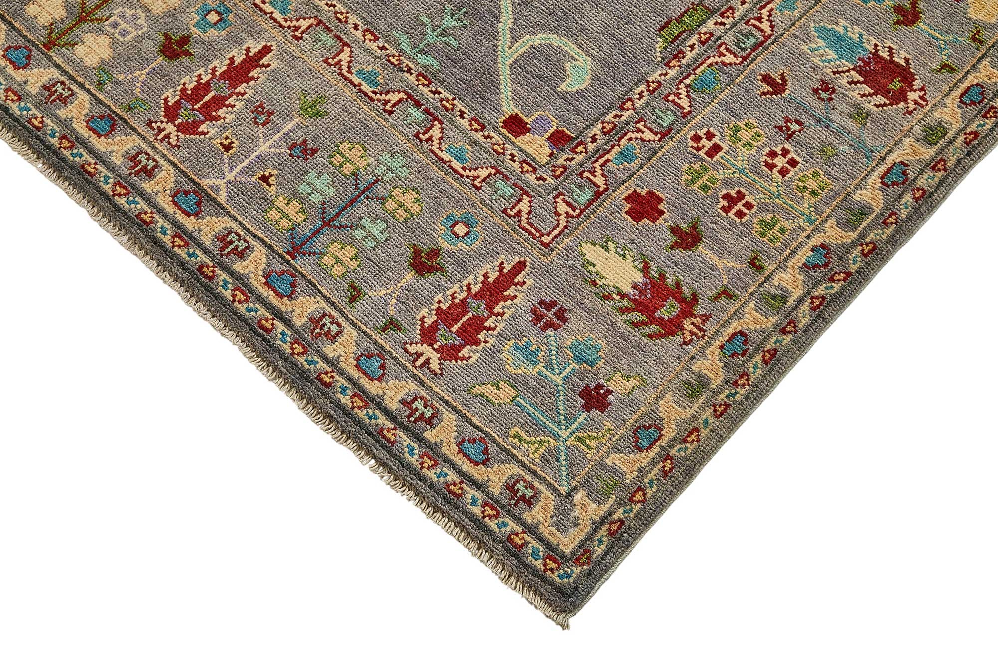 5x8 Purple Floral Oushak Rug - 51560