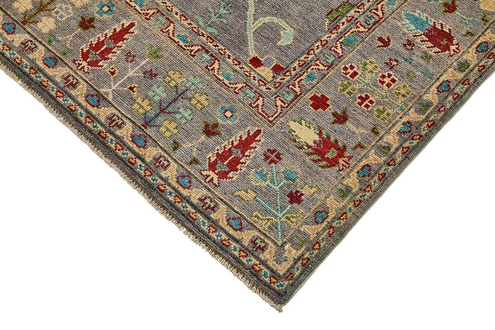 5x8 Purple Floral Oushak Rug - 51560