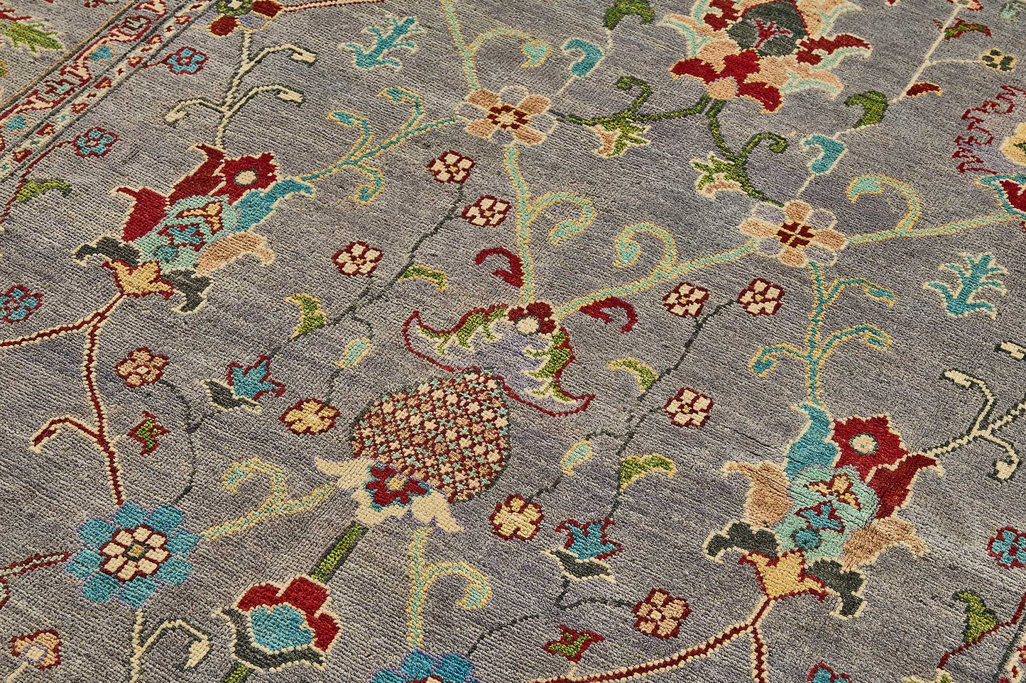 5x8 Purple Floral Oushak Rug - 51560