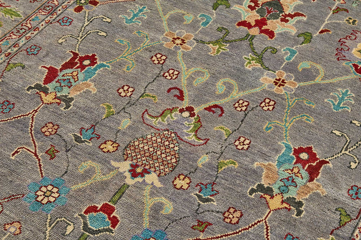 5x8 Purple Floral Oushak Rug - 51560