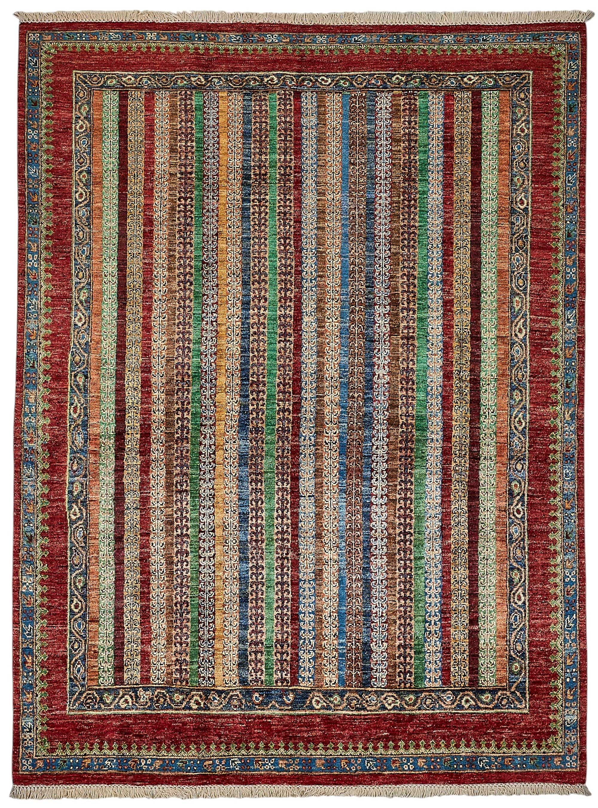6x8 Multicolor Contemporary Striped Oushak Rug - 51561