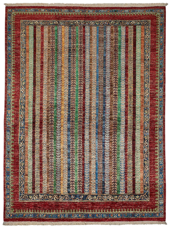 6x8 Multicolor Contemporary Striped Oushak Rug - 51561