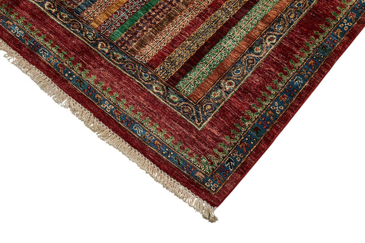 6x8 Multicolor Contemporary Striped Oushak Rug - 51561