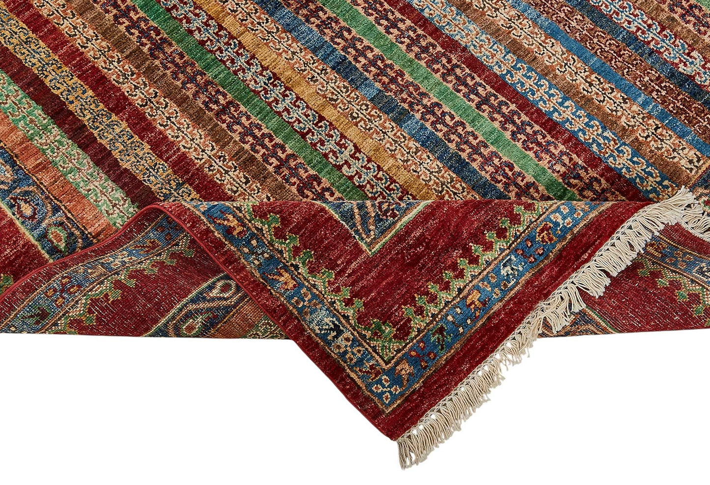 6x8 Multicolor Contemporary Striped Oushak Rug - 51561