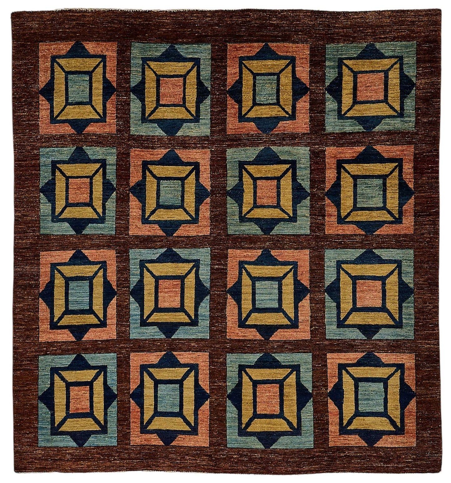 7x7 Brown Traditional Geometric Oushak Rug - 51562