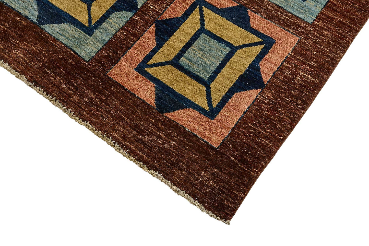 7x7 Brown Traditional Geometric Oushak Rug - 51562