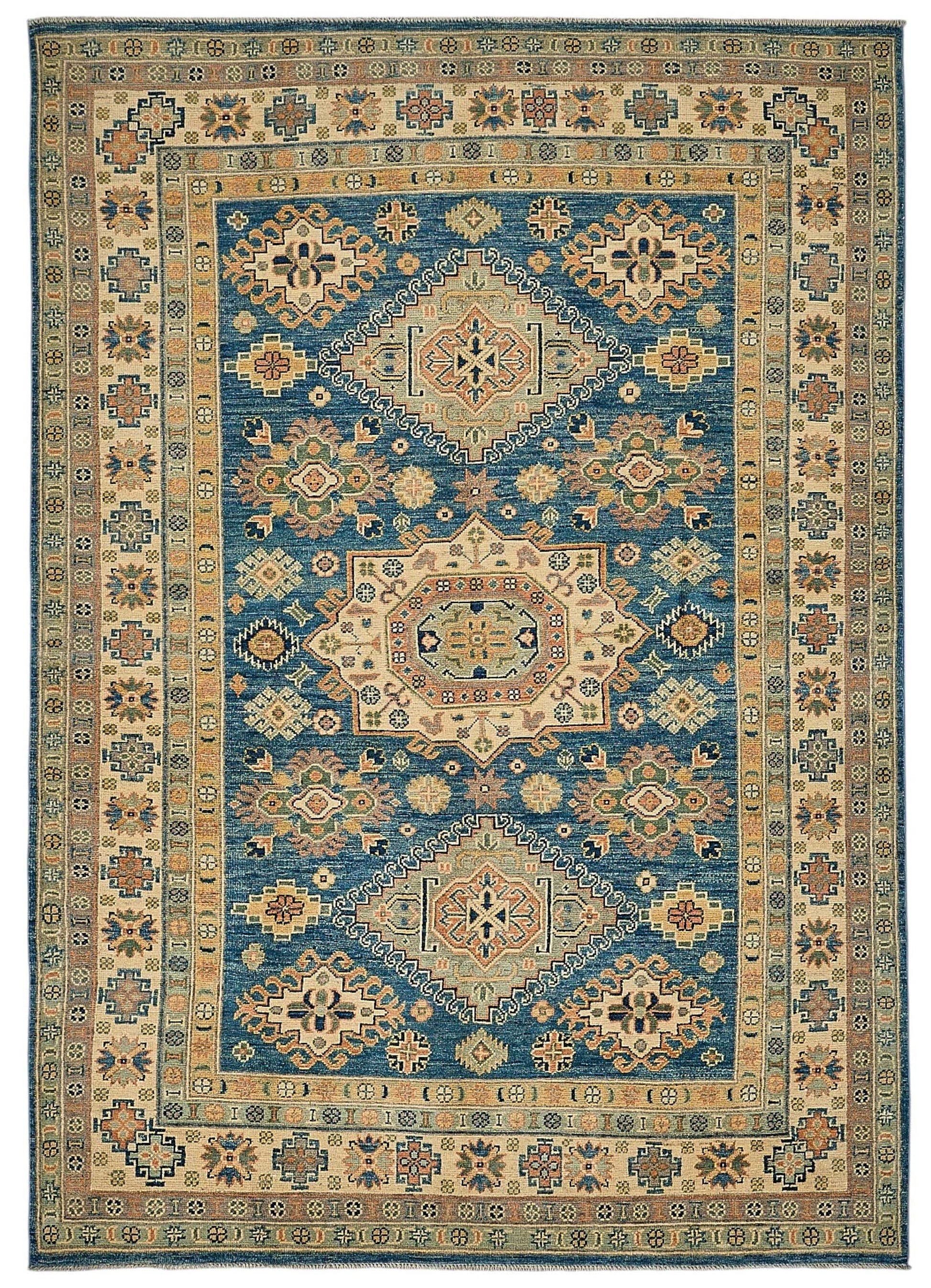 6x8 Blue Turkish Medallion Oushak Rug - 51563