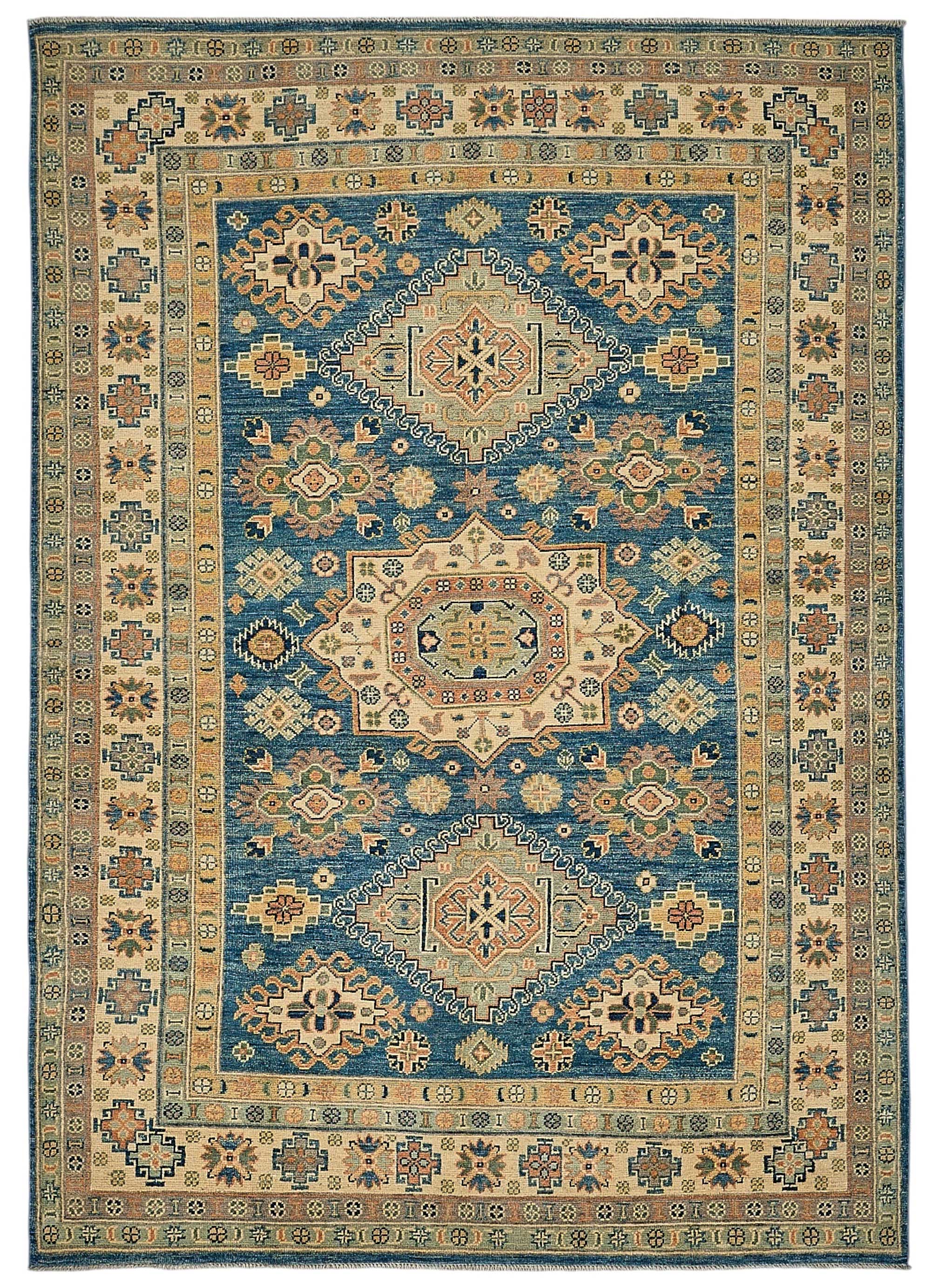 6x8 Blue Turkish Medallion Oushak Rug - 51563