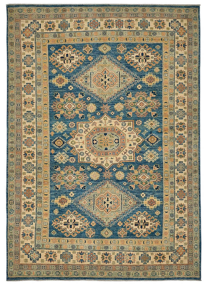 6x8 Blue Turkish Medallion Oushak Rug - 51563