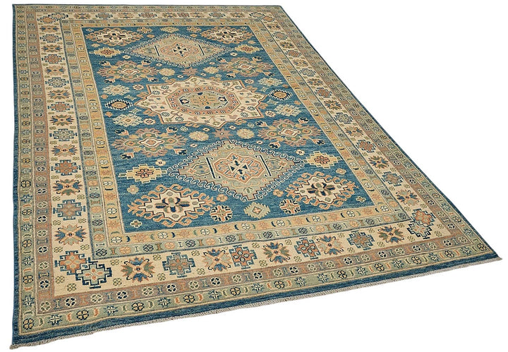 6x8 Blue Turkish Medallion Oushak Rug - 51563