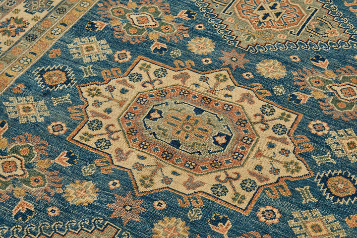 6x8 Blue Turkish Medallion Oushak Rug - 51563