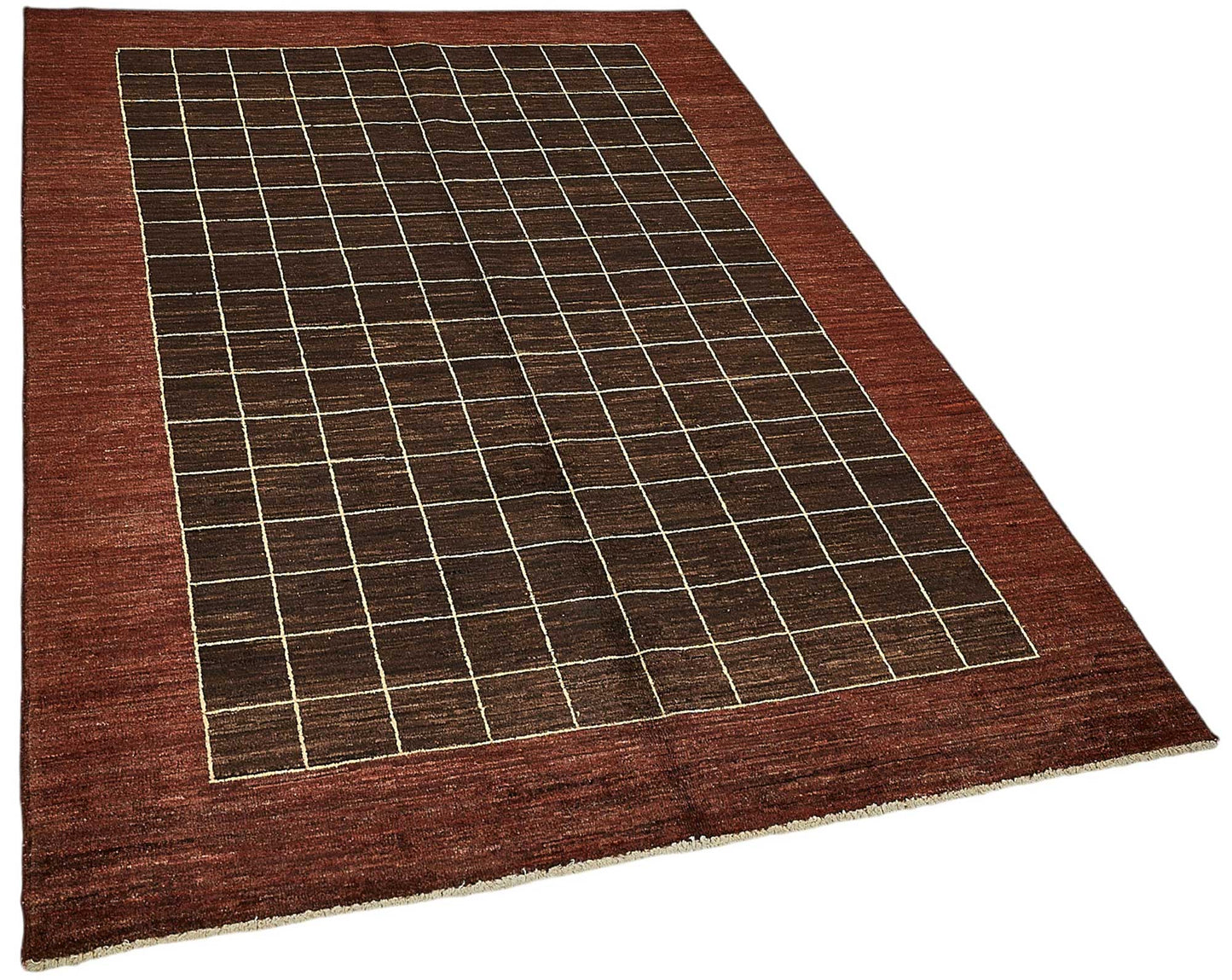 5x6 Brown Geometric Oushak Rug - 51564