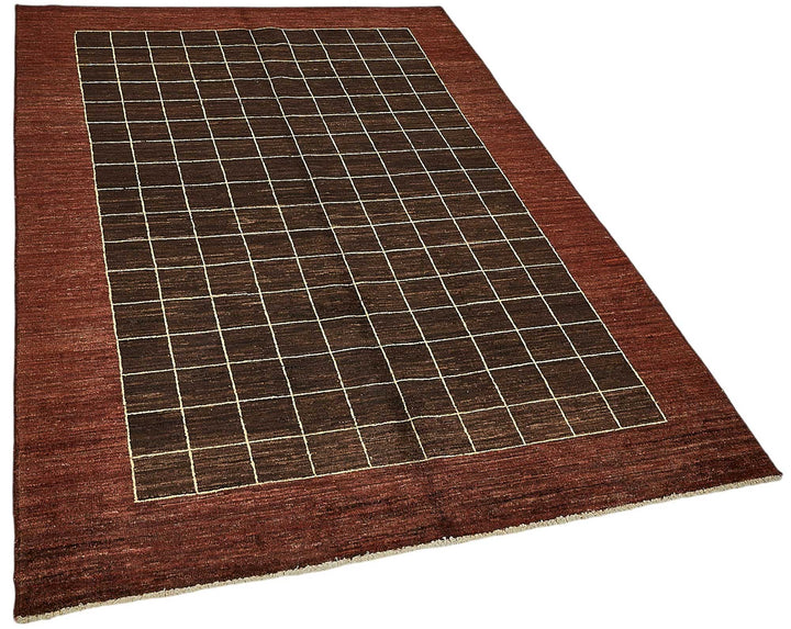 5x6 Brown Geometric Oushak Rug - 51564