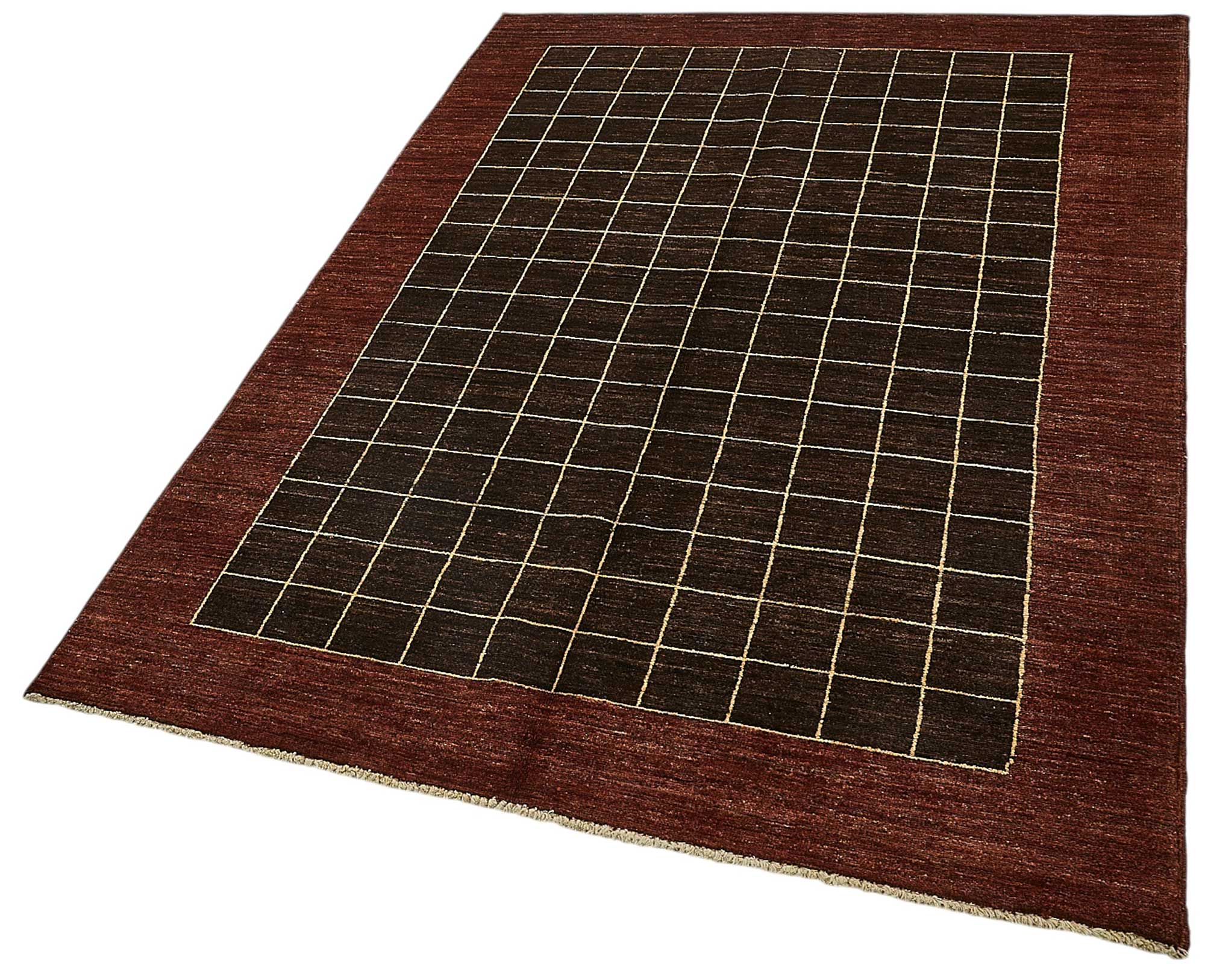5x6 Brown Geometric Oushak Rug - 51564