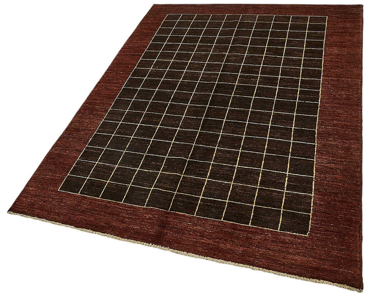 5x6 Brown Geometric Oushak Rug - 51564