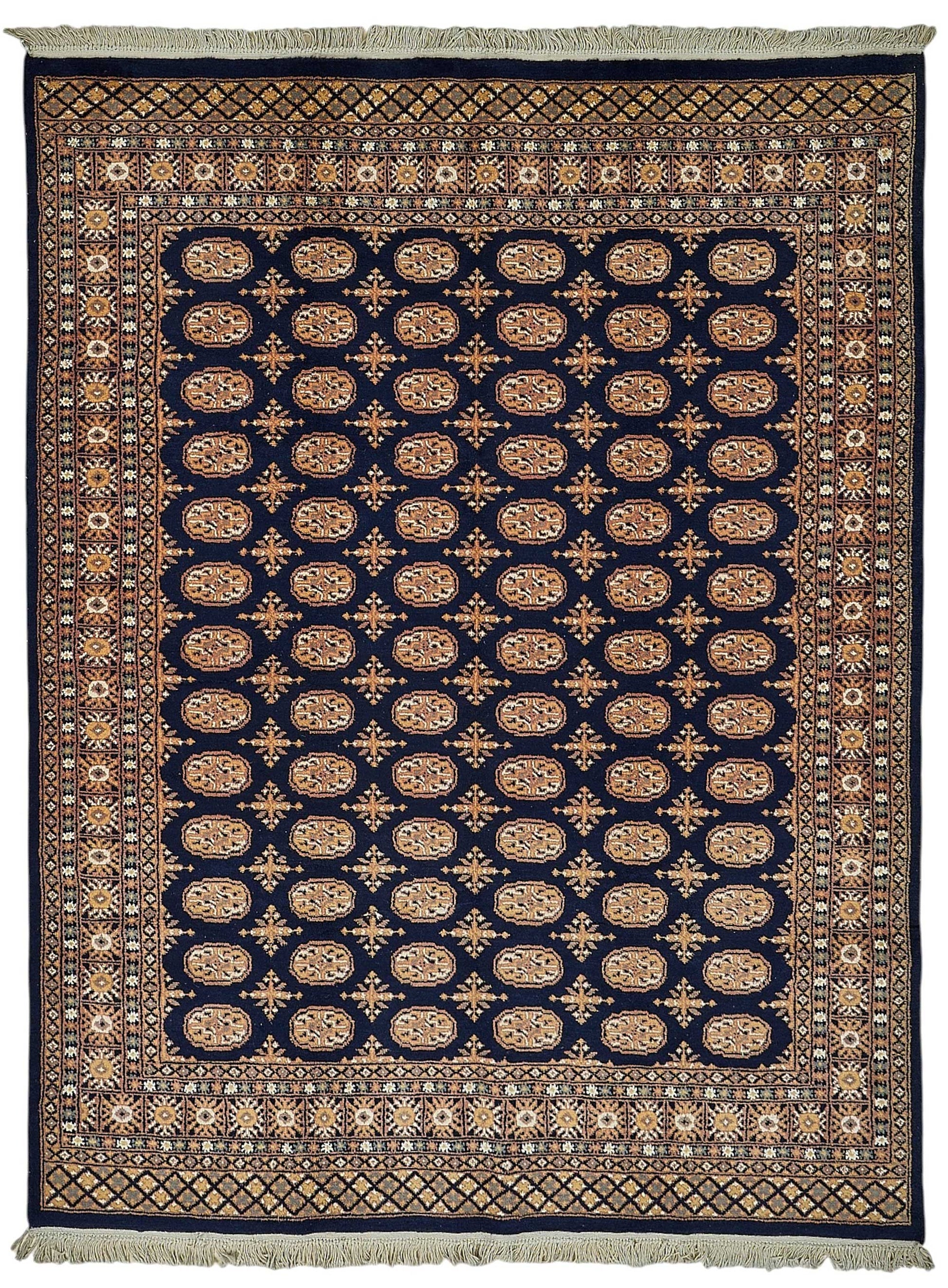 6x8 Blue Handmade Geometric Oushak Rug - 51565