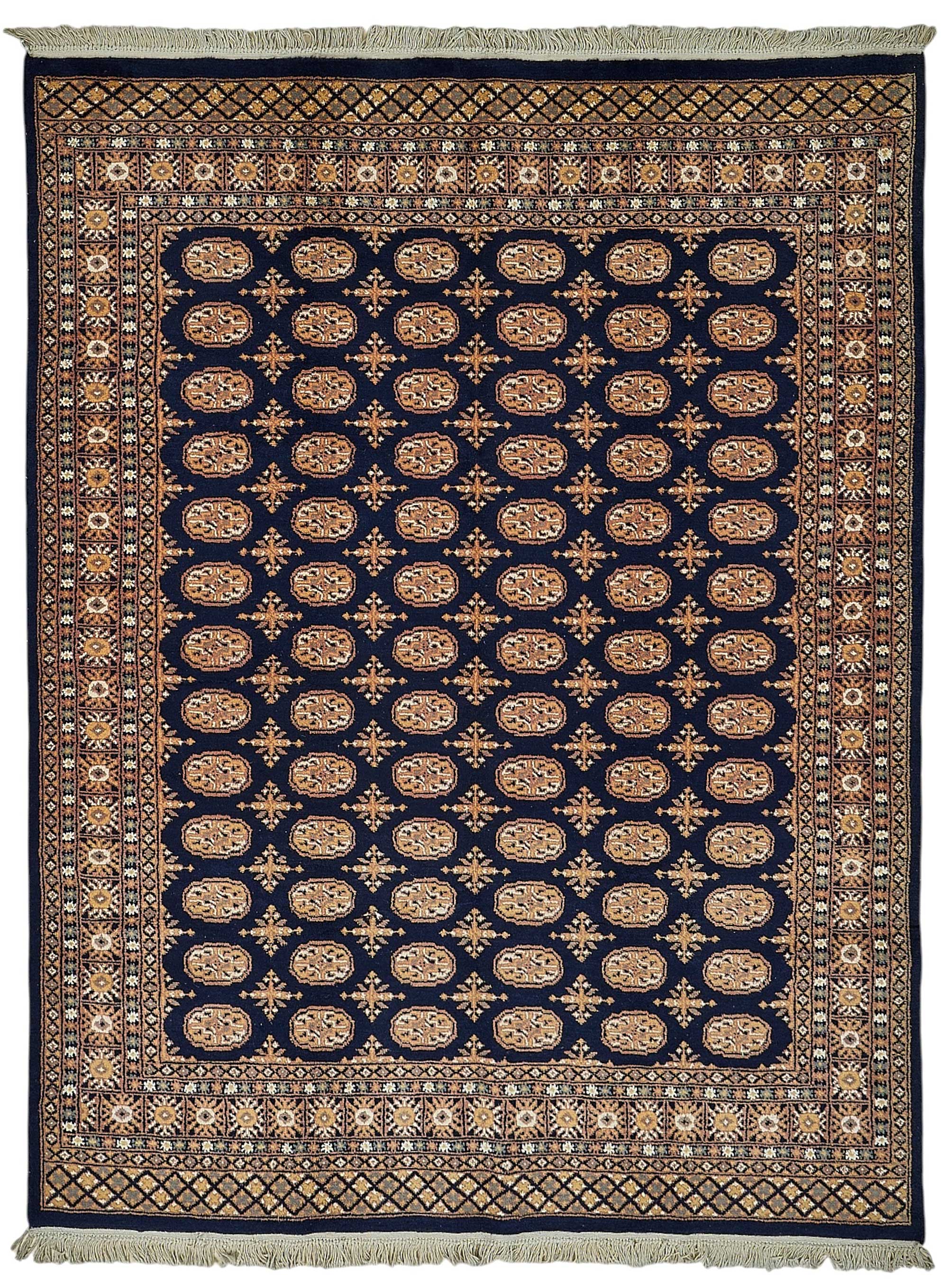6x8 Blue Handmade Geometric Oushak Rug - 51565