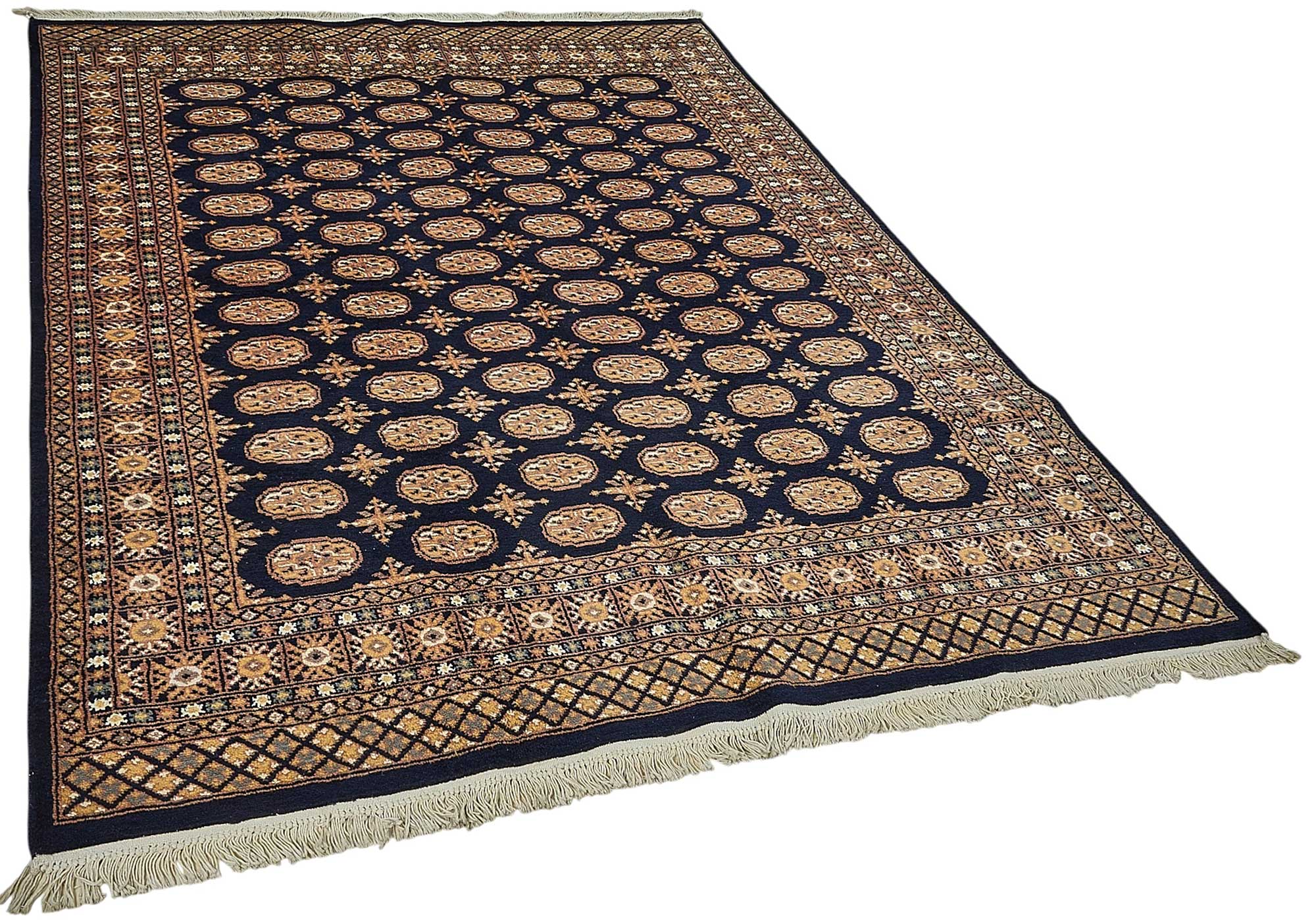 6x8 Blue Handmade Geometric Oushak Rug - 51565