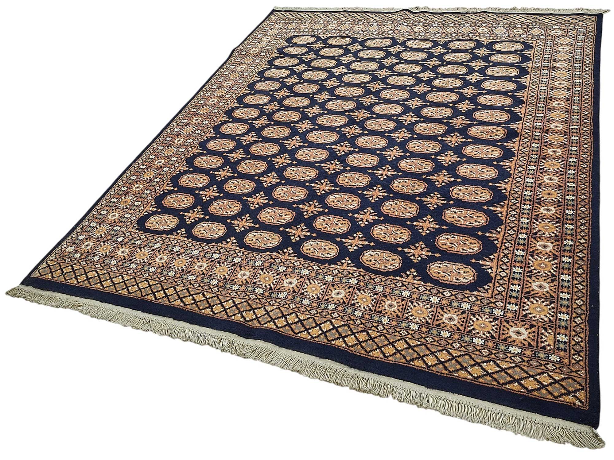 6x8 Blue Handmade Geometric Oushak Rug - 51565