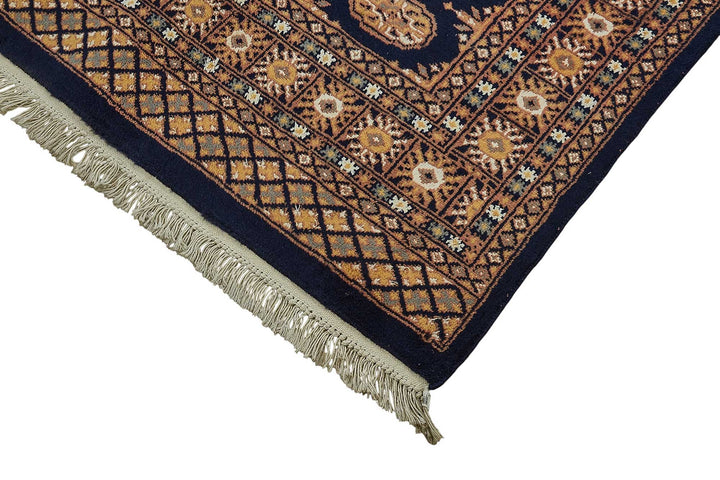 6x8 Blue Handmade Geometric Oushak Rug - 51565