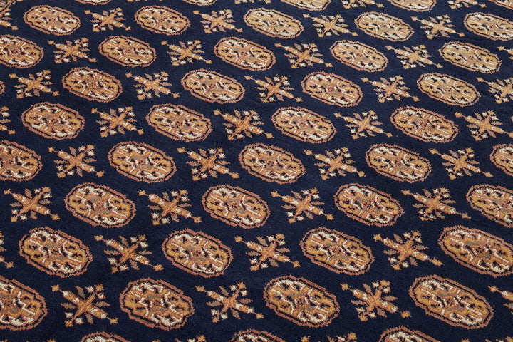 6x8 Blue Handmade Geometric Oushak Rug - 51565