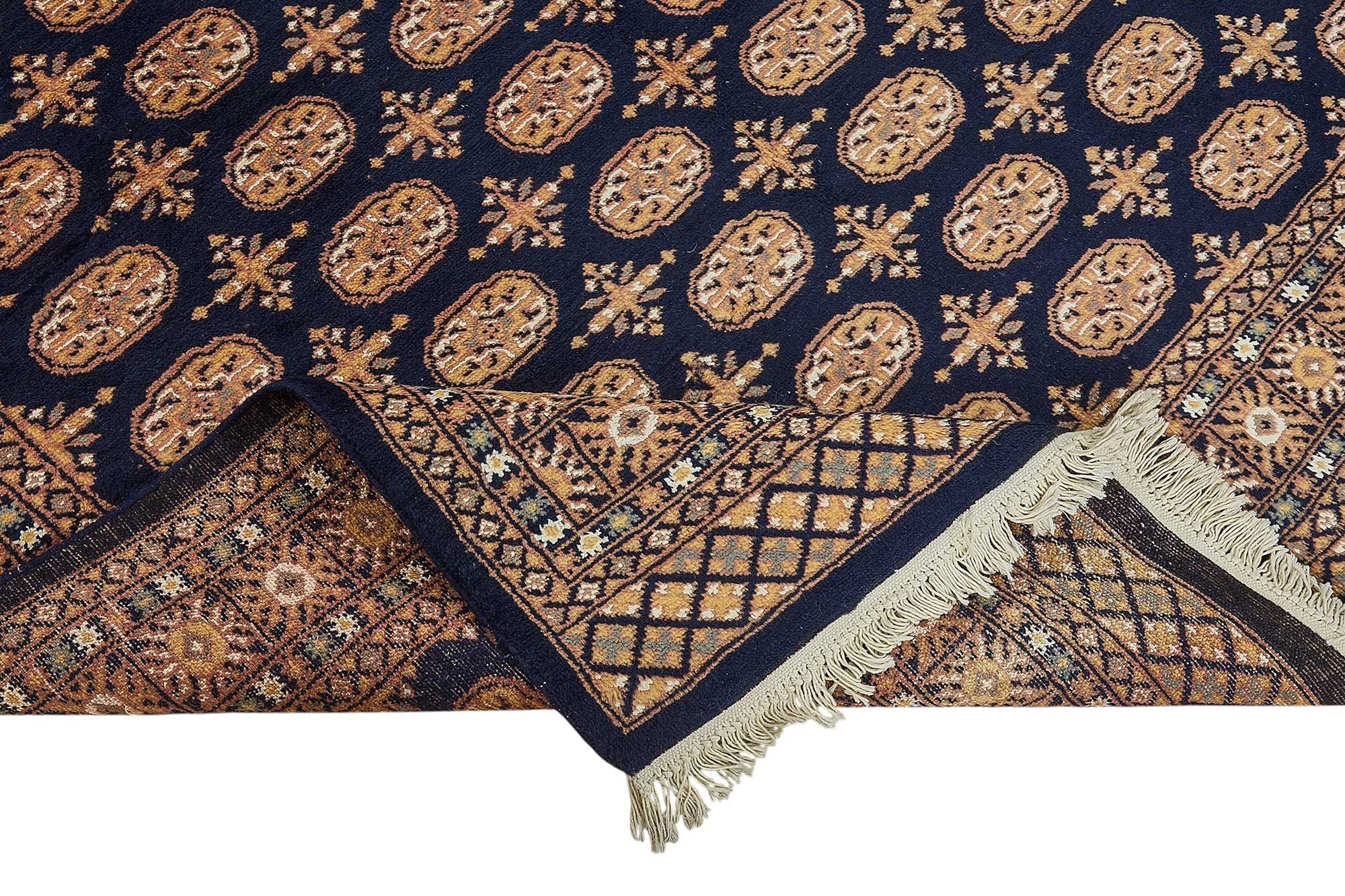 6x8 Blue Handmade Geometric Oushak Rug - 51565