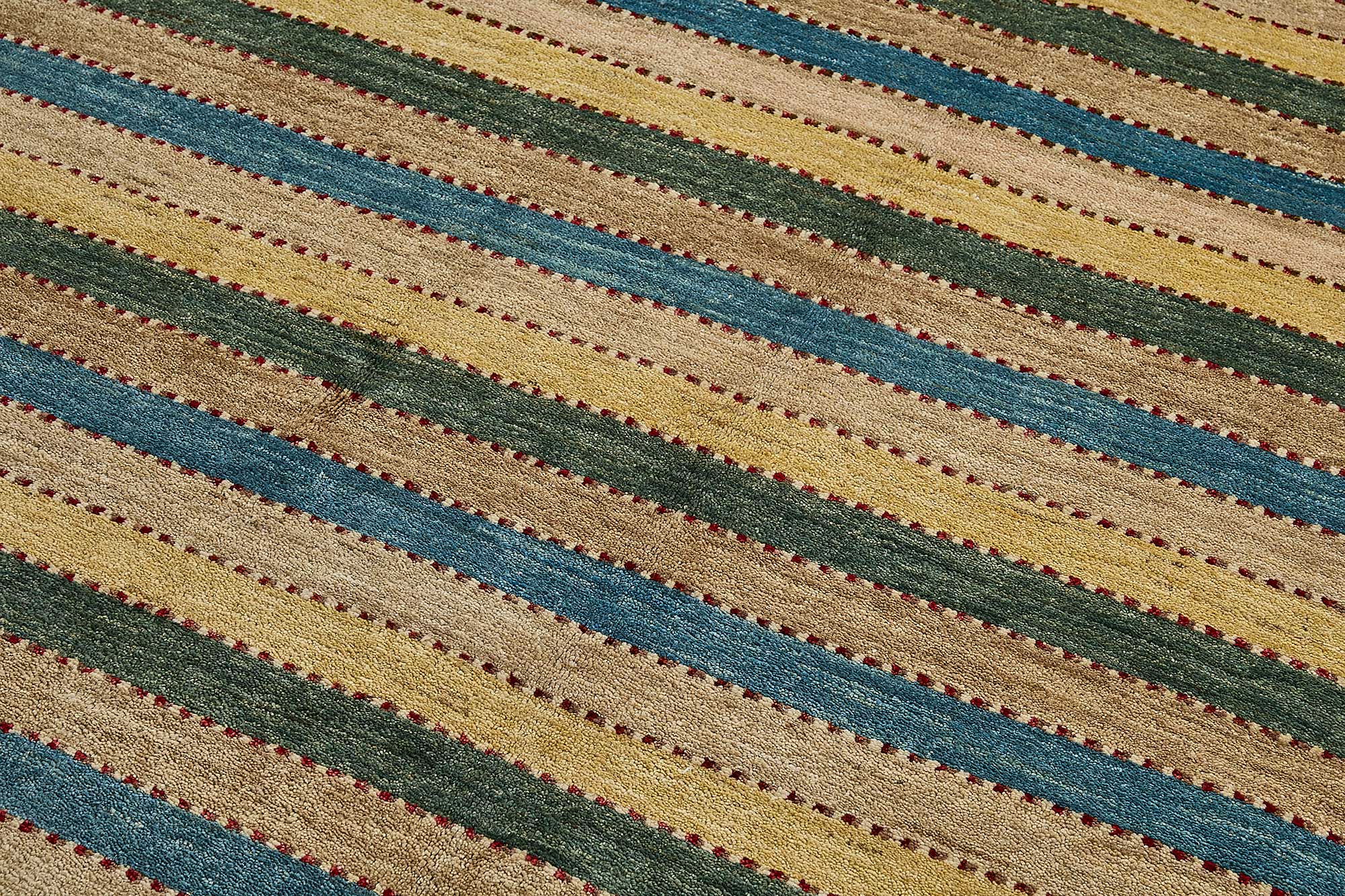 5x8 Beige Handmade Striped Oushak Rug - 51566