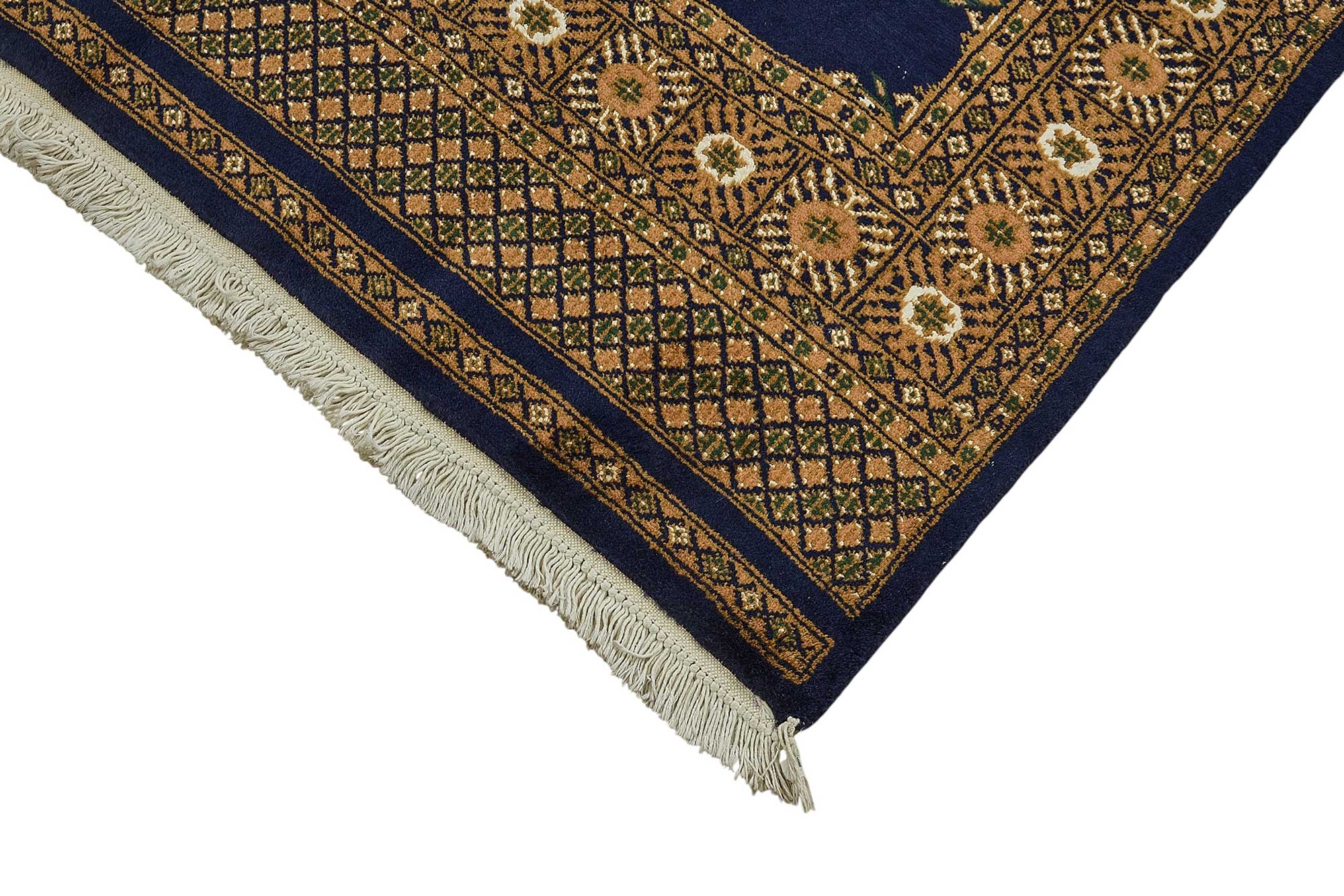 5x8 Blue Turkish Geometric Oushak Rug - 51567