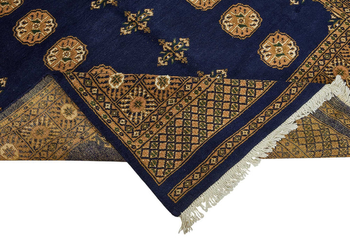 5x8 Blue Turkish Geometric Oushak Rug - 51567