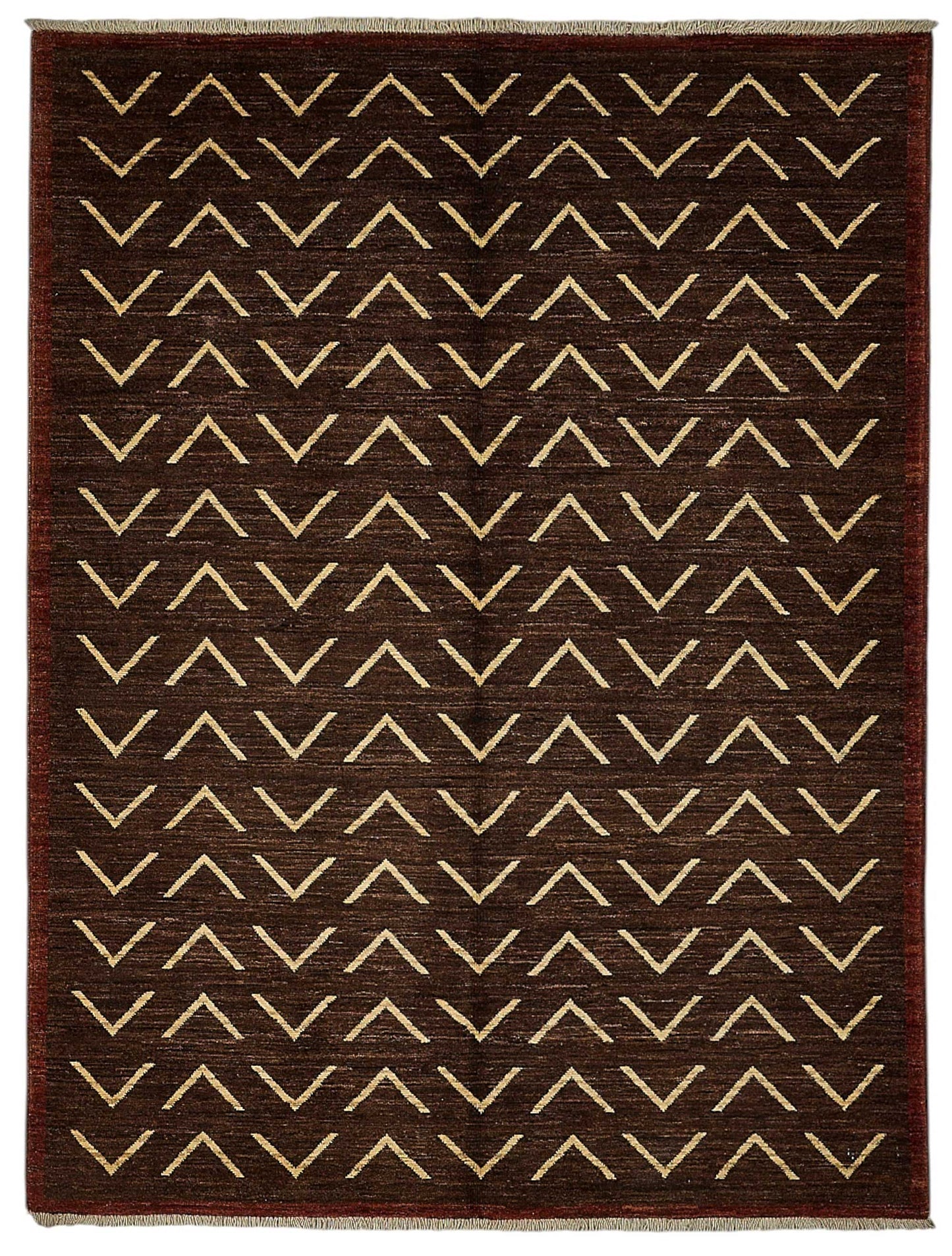 5x7 Brown Geometric Oushak Rug - 51568