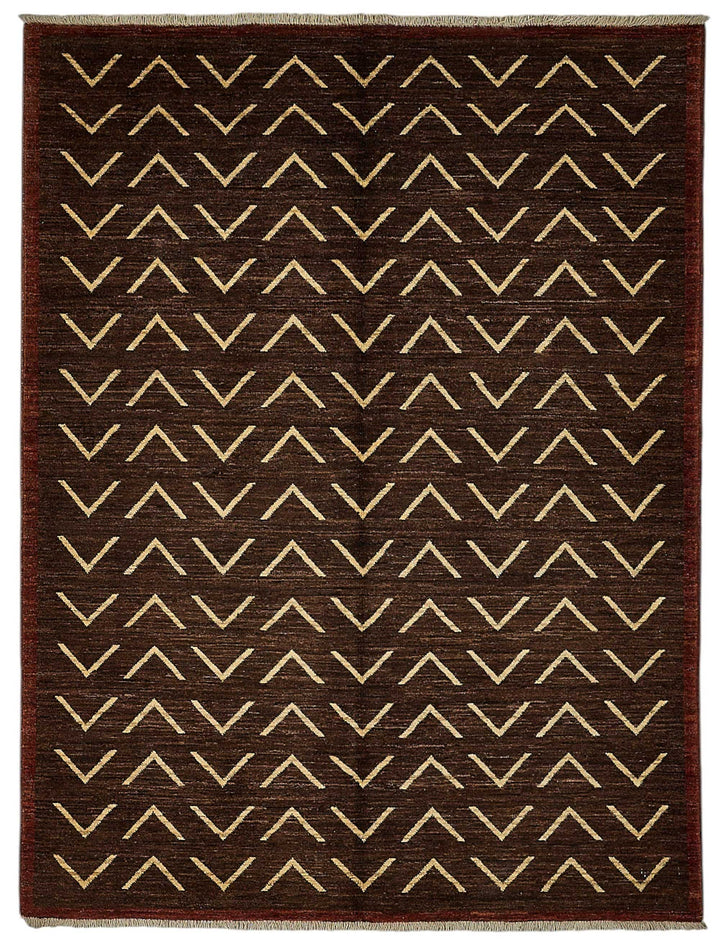 5x7 Brown Geometric Oushak Rug - 51568
