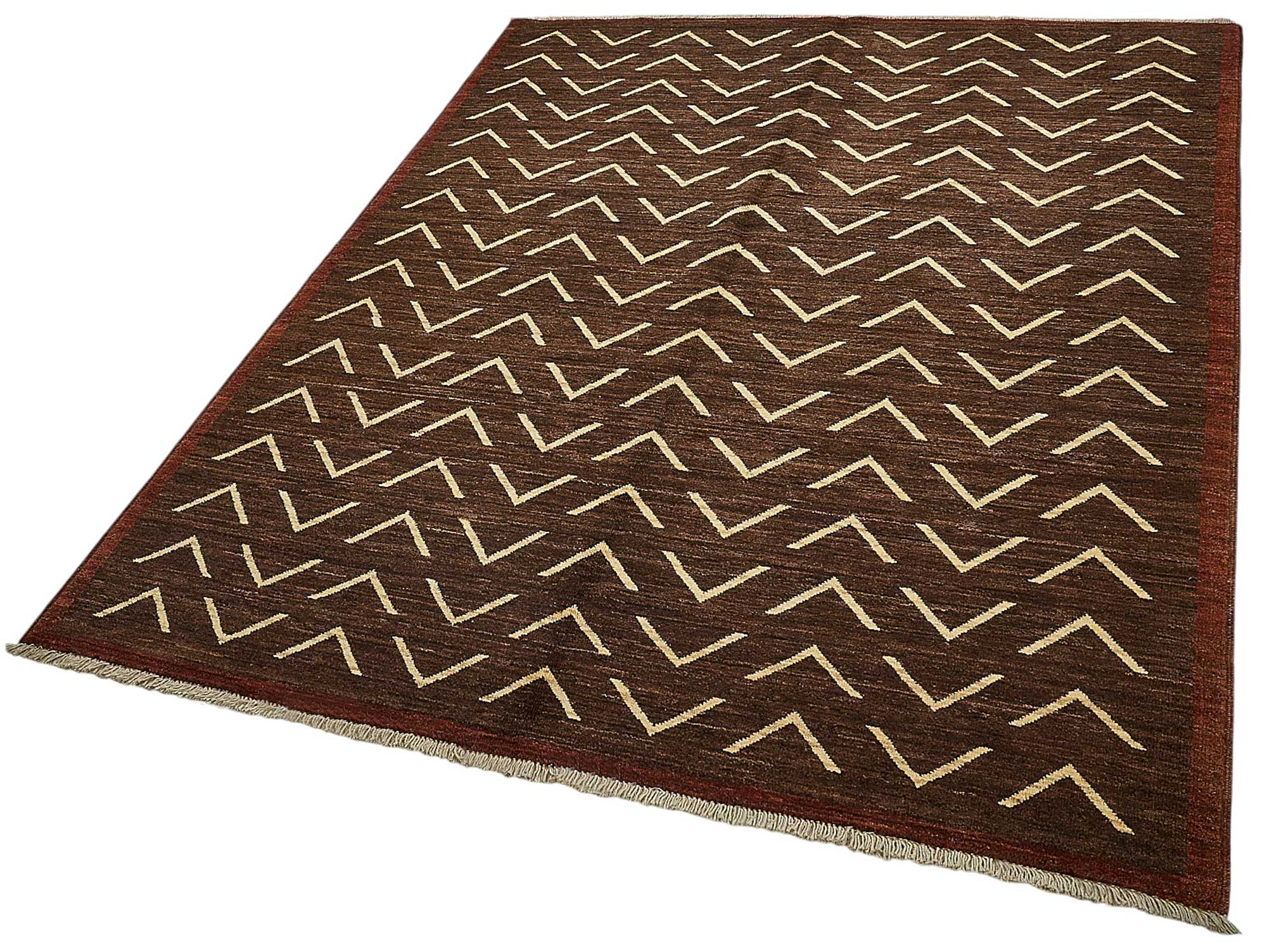 5x7 Brown Geometric Oushak Rug - 51568