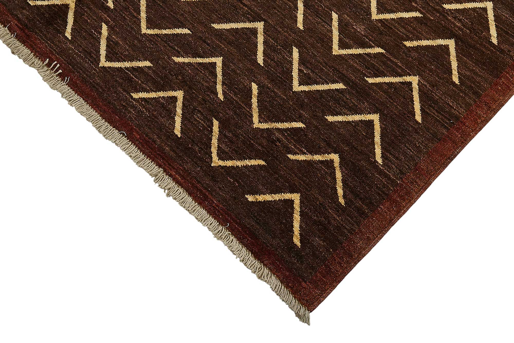 5x7 Brown Geometric Oushak Rug - 51568