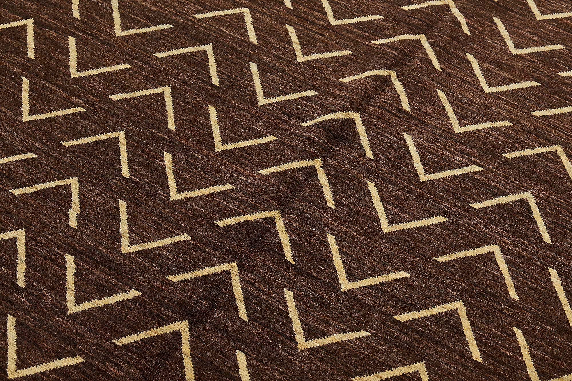 5x7 Brown Geometric Oushak Rug - 51568